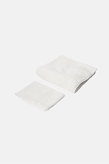 Olivier Strelli 2 Pieces Textured Hand Towel And Wash Cloth, White