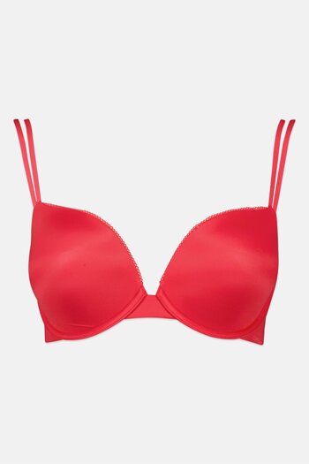 Calvin Klein Women Solid Wired Padded Bra, Red
