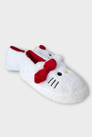 Liger Winter Women's Hellokitty Figured Anti-Slip Sole Home Shoes Slippers White - Red