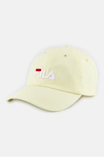 FILA Men Adjustable Buckle Embroidered Logo Sports Cap, Pale Yellow