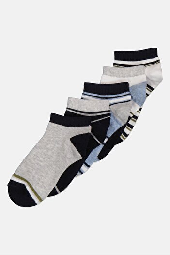 Joe Boxer Kids Boy 5 Pairs Stripe Ankle Socks, Multicolor