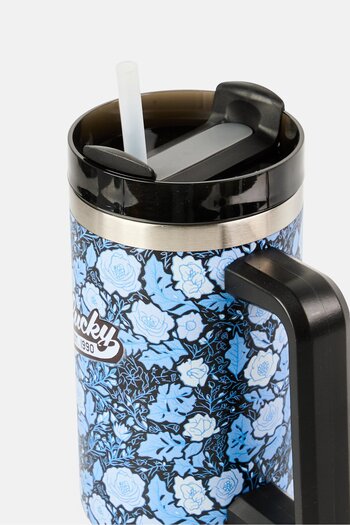 LUCKY BRAND Floral Stainless Steel Vacuum Insulated Tumbler With Straw 946 ml, Multicolor