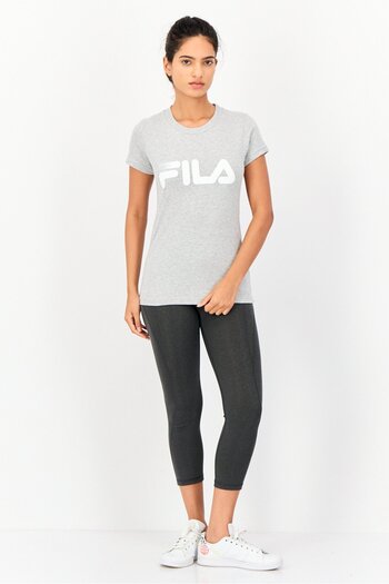 FILA Women Sportswear Fit Short Sleeves Outdoor T-shirt, Light Grey