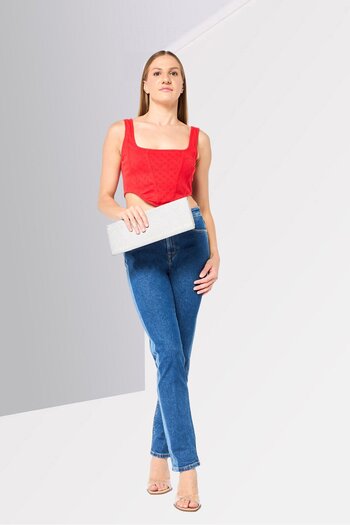 Tommy Hilfiger Women Regular Fit Washed Slim Leg Jeans, Blue