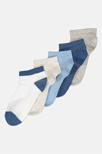London Fog Kids Boy 5 Pairs Solid Ankle Socks, Multicolor