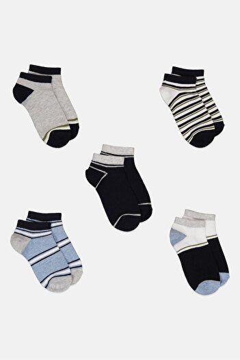Joe Boxer Kids Boy 5 Pairs Stripe Ankle Socks, Multicolor