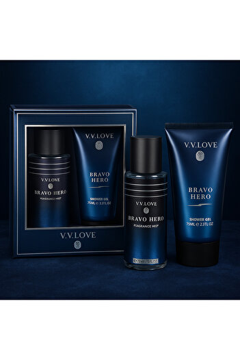 V.V LOVE Mini body mist + mini shower gel set, Bravo Hero, men