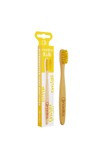 Nordics Bamboo Toothbrush for Kids, Yellow,