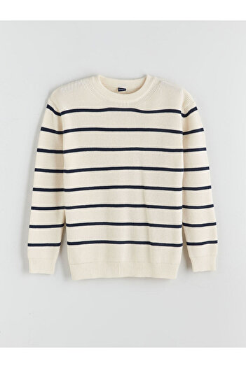 LC Waikiki Sparkling Choices from Shining Store |   Crew Neck Striped Boys' Sweater