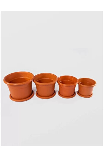 sterk Ghiveci Model cu Tava, STERK, 20 x 16 cm, Plast Maro