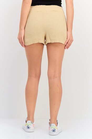 Don't Call Me Jennyfer Women Textured Basic Shorts, Tan