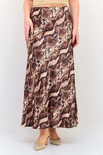 Threadbare Women Snake Print A Line Skirt, Multicolor