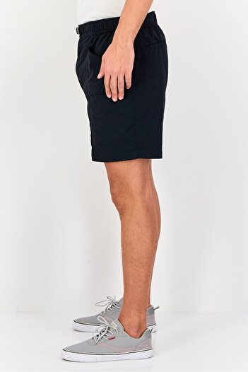 Eddie Bauer Men Plain Belted Basic Shorts, Black