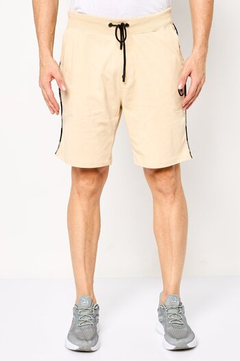 Cerruti 1881 Men Brand Logo Basic Shorts, Beige