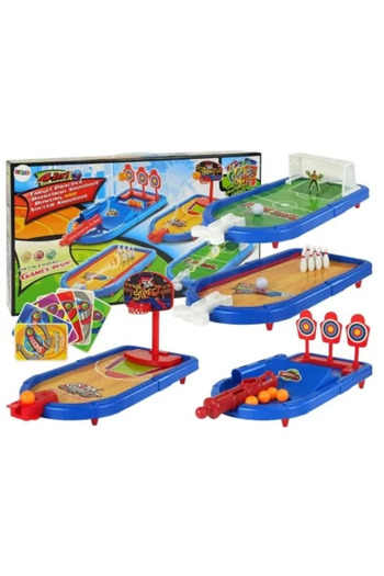 LeanToys Herní sada 4 v 1 pro děti, basketbal, fotbal, bowling a střelba na terč, LeanToys, 9470