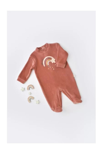 BabyCosy Rainbow Romper with Long Sleeves and Booties