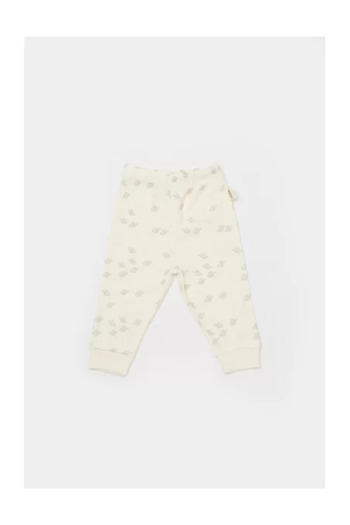 BabyCosy Set of 2 Printed Pants, BabyCosy, 50% Modal+50% Cotton, Ecru/Lavender (Size: 12-18 Months)