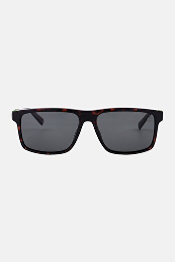 Timberland Men TB0000652R58 Rectangular Havana Sunglass, Black