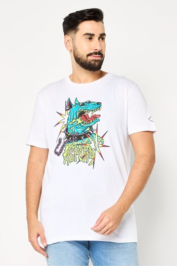 Replay Men Crew Neck Short Sleeves Graphic Print T-Shirt, White