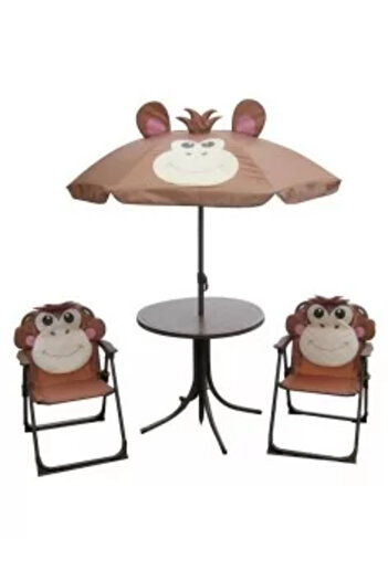 Gimihome Sada mobilier pro gradina nebo terasu, 4 osoby, maro, 1 masa, 2 stolky, 1 pohovka se 2 lokuri