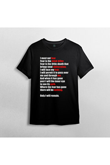 Pixxa Dune - Litany Against Fear Unisex 100% Cotton Crew Neck T-Shirt