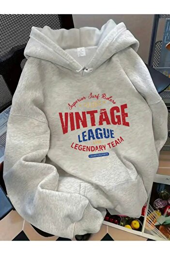 FUFLUNS Vintage League Printed Oversize Unisex Women/Men Hoodie Sweatshirt