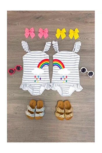 drool Rainbow Swimsuit - Twins (Size: 110)