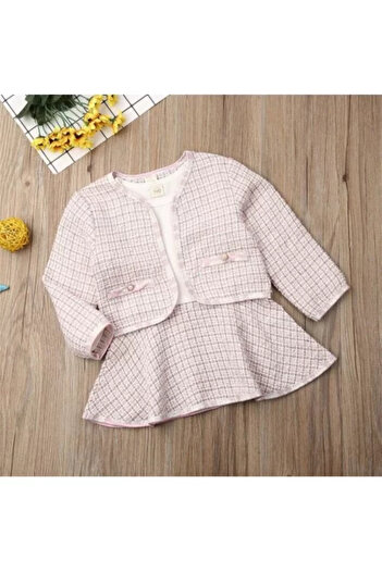 drool Jacket and Dress Set (Size: 120, Color: White and Black)
