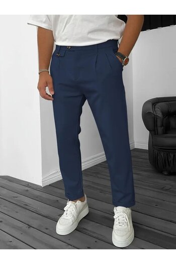 Kanonik Education Men's Waist Buttoned Pocket Woven Trousers