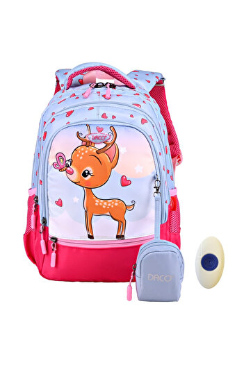 daço Girls' schoolbag, grade 0-2, Deer, light blue, Daco GH3015
