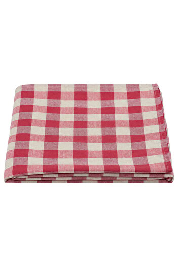 IKEA SLÖJSTJÄRT Tablecloth, white/red, 145 x 240 cm