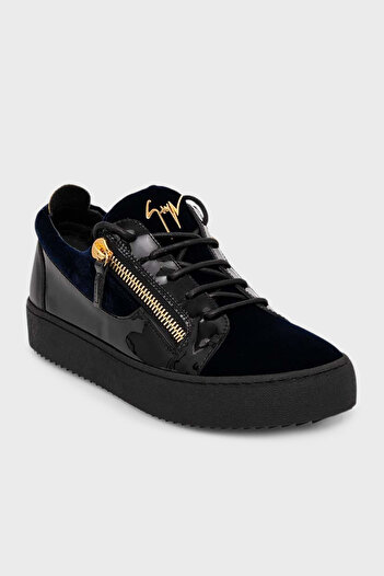 Giuseppe zanotti Patent Leather and Suede Detailed Sneaker Shoes Men's Shoes Ru00092