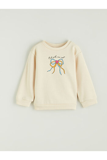 LC Waikiki Crew Neck Printed Girl's Sweatshirt