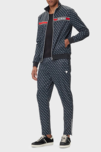 Guess Korbin Jacquard Logo Printed Cotton Regular Fit Jogger Pants Z2Bb05K7122 Men's Pants Z2B