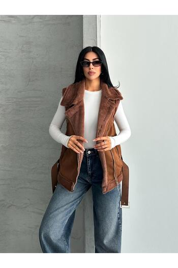 FERZOLAİO Brown Suede Vest