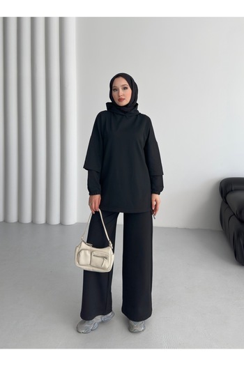 New Lune Women's Fume 100% Cotton Hoodie Bottom Top Set Oversized Comfortable Fit Suitable for 4 Seasons