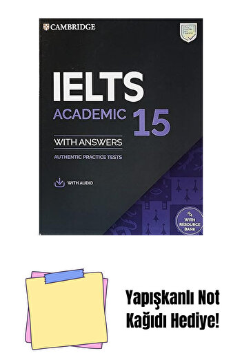 Bloomsbury كتاب الطلاب الأكاديمي IELTS 15 مع الإجابات والصوت القابل للتنزيل + ورق ملاحظات لاصق