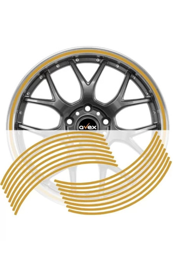 Avex Set 16 self-adhesive rings for wheels Glossy Gold