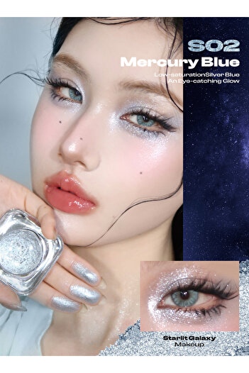 COLORKEY 3g Stardust Diamond Mono Eyeshadow Highly Pigmented Blue Shiny Glitter Shimmer Eye Shadow Palette