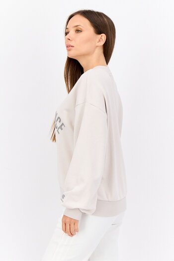 New Balance Women Sportswear Fit Long Sleeve Training Sweatshirt, Ivory