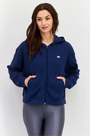 New Balance Women Sportswear Fit Full Zipper Outdoor Hoodies, Navy