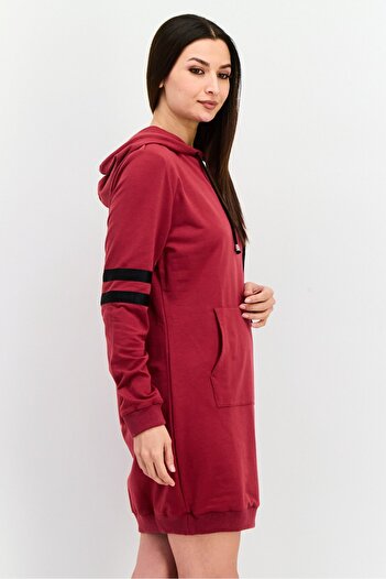 Tiana B Women Solid Sweater Dress, Red/Black