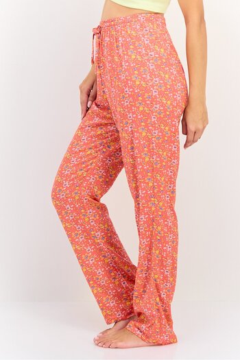 Zivame Women Floral Print Drawstring Pyjama Pants, Multicolor