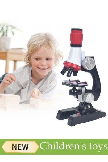 fun zone Solar Generic Microscope Kit, Creative Non-Toxic Material Portable Beginner Microscope Toyset with L