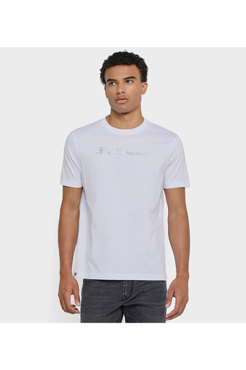 Ben Sherman Men's White Crew Neck Tee