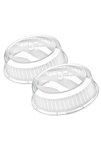 Flora 2 Adet Mikrodalga Fırın Koruma Kapağı, Isıya Dayanıklı Fırın Içi Kapak Büyük Boy 26cm 2’li Set