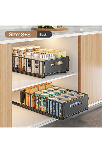 Choice 2PCS S Kitchen Storage Rack Pull Out Cabinet Organizer Slide Drawer Storage Tray Seasoning Bottle Sp