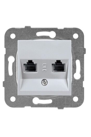 PANASONIC CAT5e+CAT3 Karre Plus White Socket Mechanism