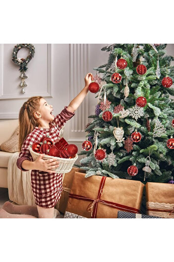 Gzgxkj Set of 20 Christmas tree baubles Gzgxkj, plastic, red, 5 cm