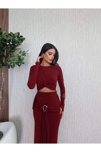 ESRAHELVACI Crop Set with Accessory Tie Skirt